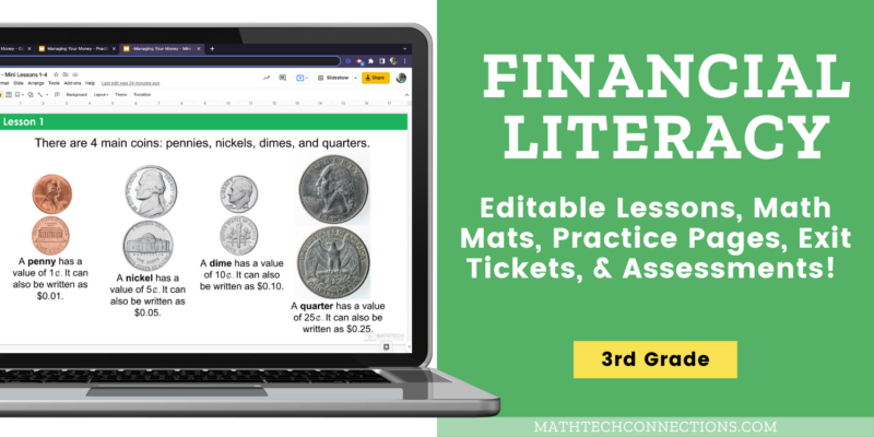 3rd grade math personal financially literacy lesson