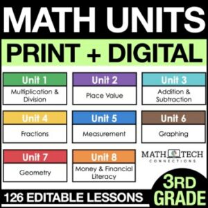 3rd grade ALL units - guided math curriculum - print and digital math resources