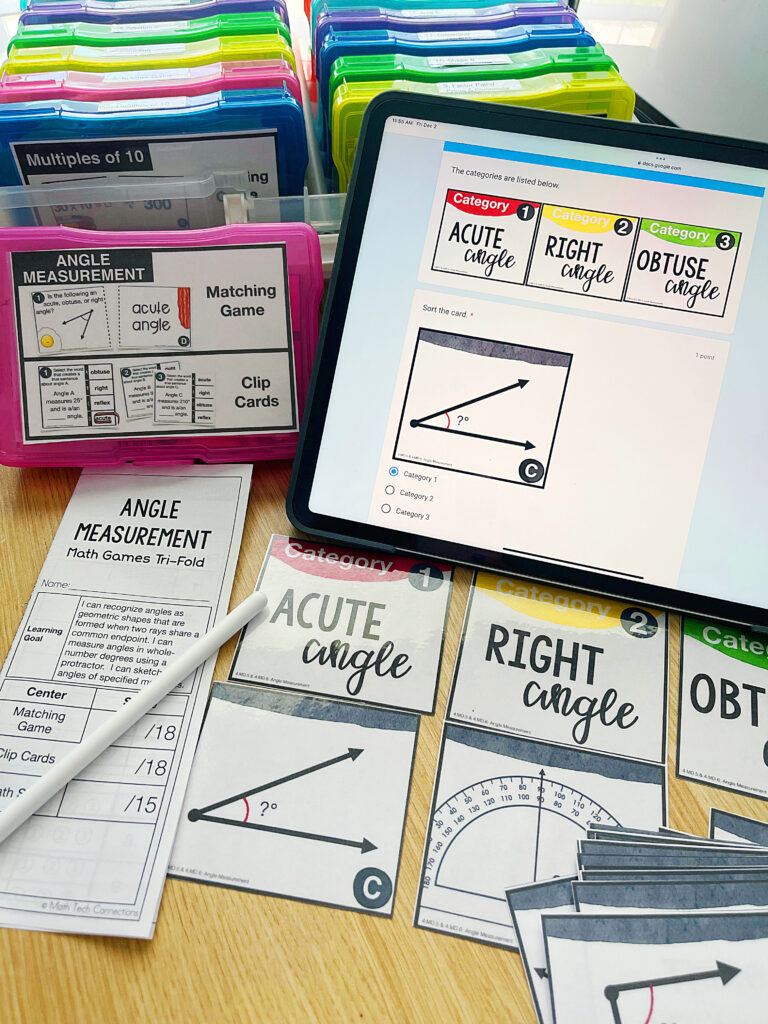 4th grade printable and digital math centers for google classroom