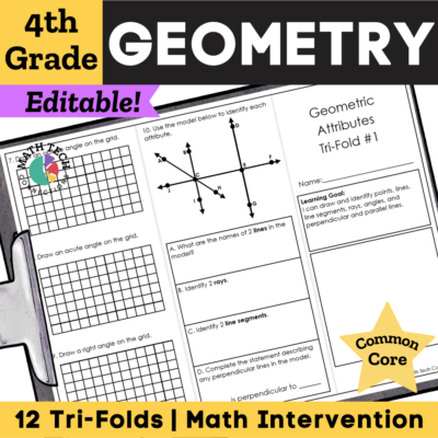 review all fourth grade geometry skills with these math trifolds. use during guided math groups