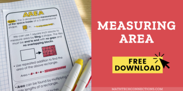 Measuring Area Third Grade Math Free Worksheet